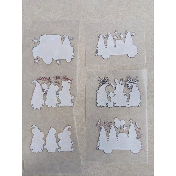 6-Pack Patriotic USA Gnome Truck Fireworks Iron-On Transfer Stickers DIY Apparel - Picture 4 of 4